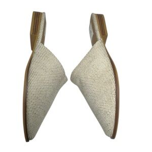 Dolce Vita DV Ianthe Fabric Slip On Mule Slides Natural Tan/Cream Size 7